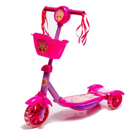 Imagem de Patinete Com Cestinha Menina Rosa Luz E Som Belinda