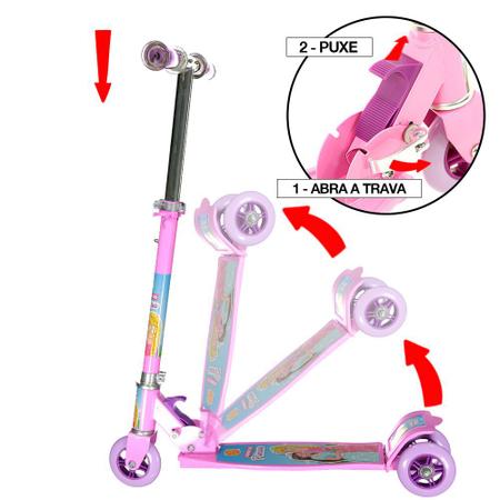 Imagem de Patinete Infantil 3 Rodas New Top Sonho de Princesa Dobrável