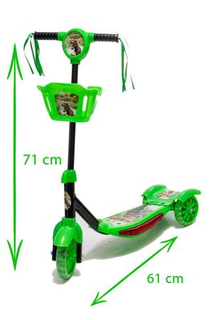 Patinete Infantil de Dinossauro com Cestinha e Ovo Dino - DM Toys Imagem de Patinete Infantil de Dinossauro com Cestinha e Ovo Dino