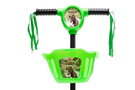 Patinete Infantil de Dinossauro com Cestinha e Ovo Dino - DM Toys Imagem de Patinete Infantil de Dinossauro com Cestinha e Ovo Dino