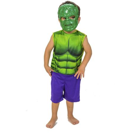 Imagem de Patinete Infantil Dm Toys 3 Rodas Vermelho + Fantasia Hulk