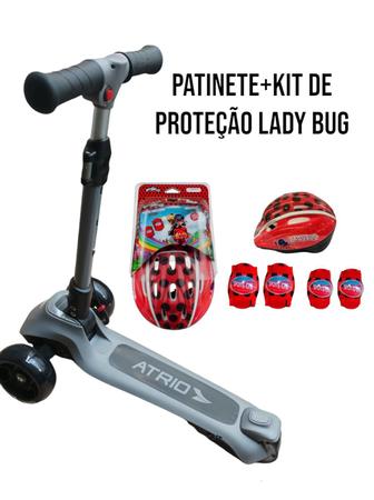 Imagem de Patinete Infantil Elétrico 1 Kit Proteção Miracolous Lady