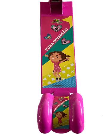 Imagem de Patinete Infantil Menina Veloz 3 Roda Led Criança + Capacete