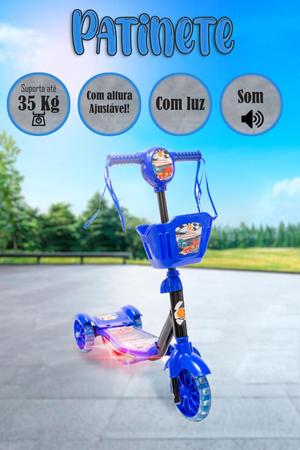 Imagem de Patinete Musical Infantil Azul Com Cesta E Luzes Led Dm Toys Cor:Padrão