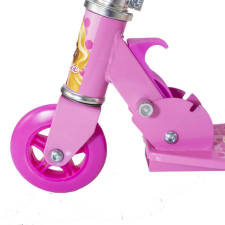 Imagem de Patinete Rosa De Menina Ajusta Altura Mais Capacete Preto