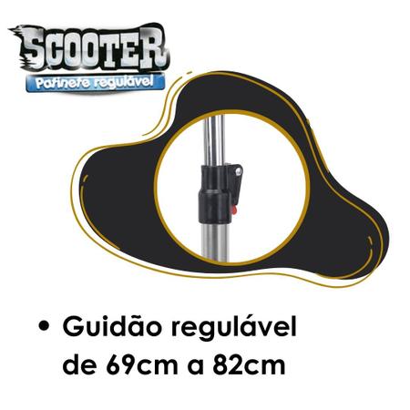 Imagem de Patinete Scooter Preto - Altura Regulável - Suporta Até 50kg - Dobrável E Original - Zoop