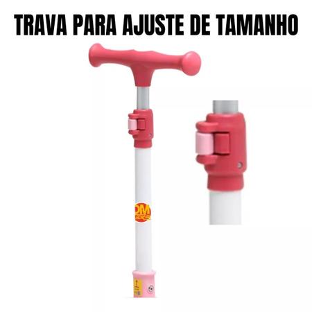 Imagem de Patinete Urso Fofo Rosa Para Criança 50kg Ajustavel Dobravel