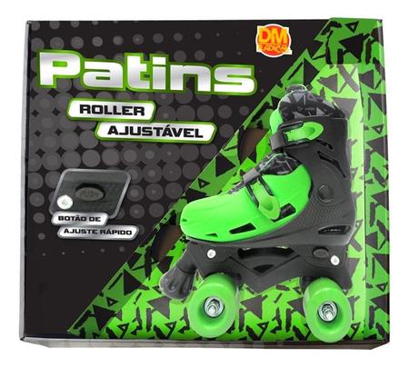 Imagem de Patins 4 Rodas Clássico Verde E Preto Menino Roller Skate