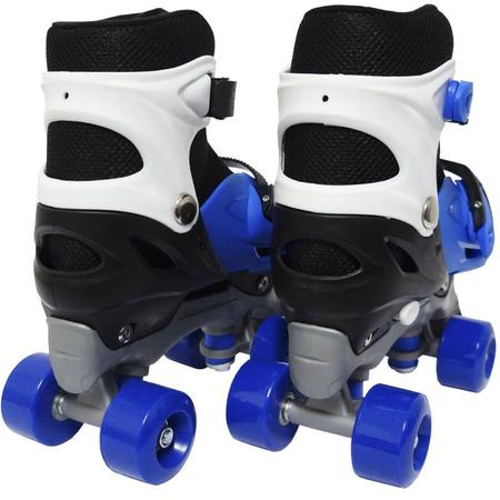 Imagem de Patins Clássico Quad 4 Rodas Roller + Acessórios Masculino Azul Importway BW-017-AZ