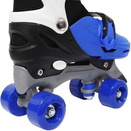 Imagem de Patins Clássico Quad 4 Rodas Roller + Acessórios Masculino Azul Tam 29 30 31 32 Importway BW-017-AZ