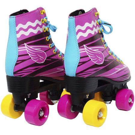 Imagem de Patins Clássico Tradicional Quad 4 Rodas Roller de Rua Feminino Rosa Tamanho 29 Importway BW-020-R