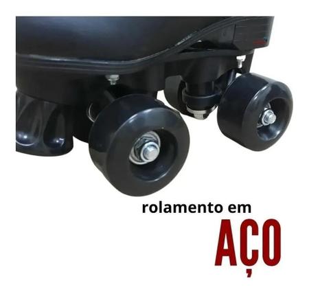 Imagem de Patins Importway BW021 4 Rodas Roller Clássico Preto Com Kit Proteção 30/31