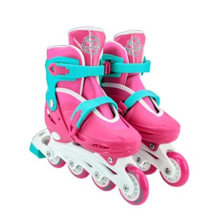 Imagem de Patins Infantil 4 Rodas Feminino Menina Roller Criança Rosa