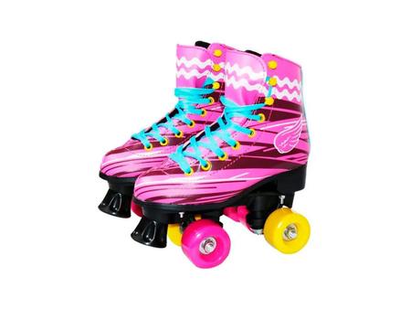 Imagem de Patins Infantil 4 Rodas Importway Roller Clássico Tam 34/35 Rosa