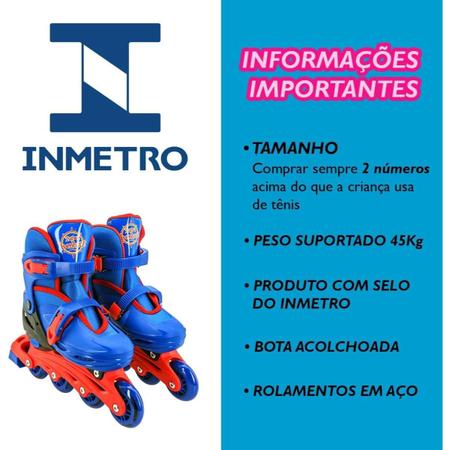 Imagem de Patins Infantil 4 Rodas Menino 34-37 + Kit Proteção Premium