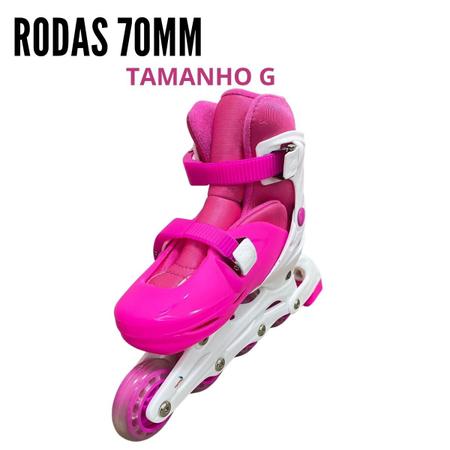 Patins Roller In Line 4 Rodas Infantil Feminino Rosa Tamanho 29 30 31 32  Importway BW-018-R - Patins in Line Infantil - Magazine Luiza