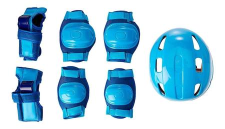 Imagem de Patins Infantil Tri-line Ajustável 30 ao 33 Com Kit Proteção Azul