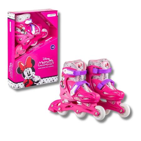 Imagem de Patins inline ajustavel 2 em 1 minnie mouse (tam 33 ao 34) - multikids