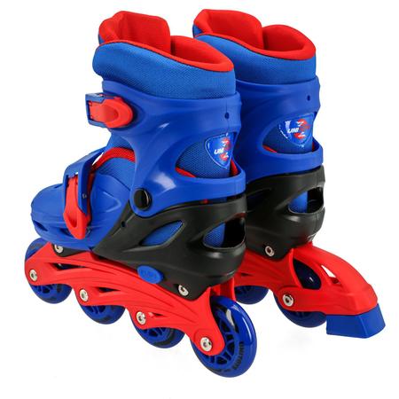 Imagem de Patins Inline Ajustável 34/37 Azul Com Kit Proteção Unitoys