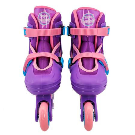 Imagem de Patins Inline Infantil Tamanho Ajustável Roxo + Kit Proteção