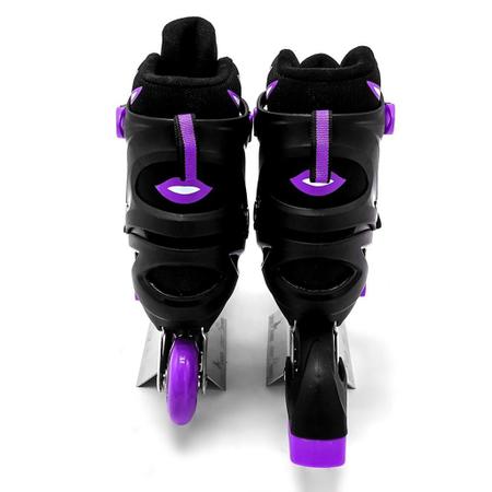 Patins Inline Semi Profissional Base Alumínio Roxo Abec 7