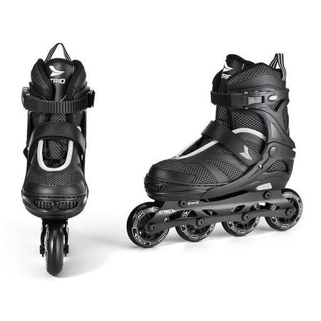 Imagem de Patins Preto/Cinza Inline Regulável Tamanho 33-36 M - Es308