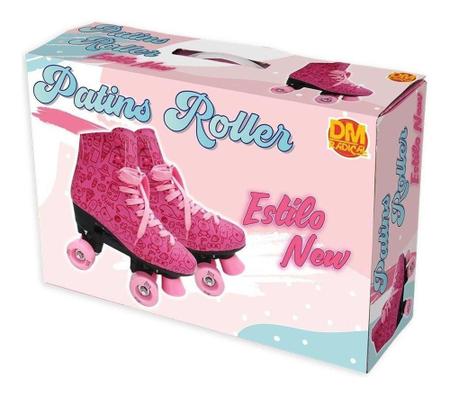 Imagem de Patins Roller 4 Rodas Meninas Cadarço radical com freio - Dm Toys