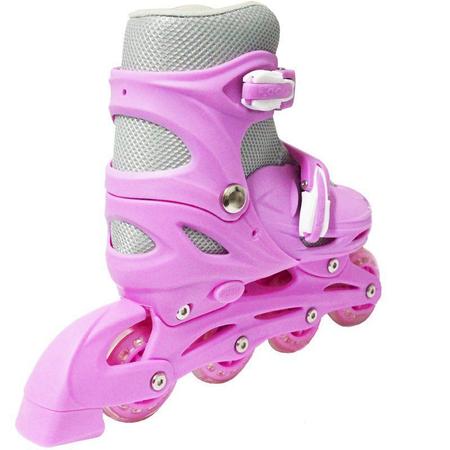 Imagem de Patins Roller In Line 4 Rodas Infantil Feminino Rosa Tamanho 29 30 31 32 Importway BW-018-R