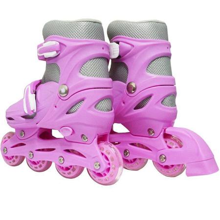 Imagem de Patins Roller In Line 4 Rodas Infantil Feminino Rosa Tamanho 29 30 31 32 Importway BW-018-R