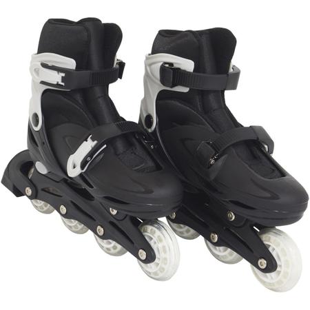 Imagem de Patins Roller In Line 4 Rodas Infantil Masculino Feminino + Acessórios Preto Importway