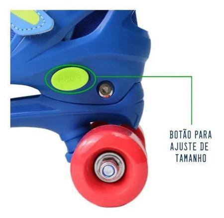 Imagem de Patins Roller Quad Infantil 4 Rodas 33-37 + Kit De Proteção - Unitoys