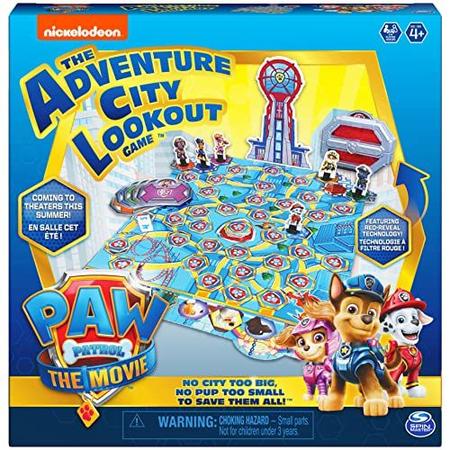 Imagem de Paw Patrol: The Movie, Adventure City Lookout Tower Board Game Chase Marshall Skye Ryder Rubble, para pré-escolares, crianças e famílias com 4 anos ou mais