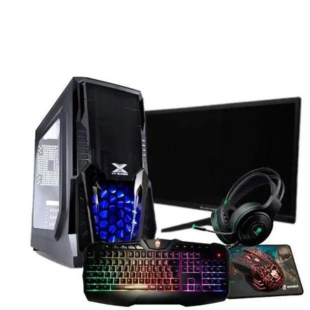 Pc Completo Gamer Com Monitor Lcd! 4gb, Wifi + 30 Jogos