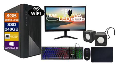 Computador Gamer Completo I5 3.2 GHZ HD 500 GB 8GB RAM Monitor 19 Polegadas  - Computador CPU Completo Monitor Teclado Mouse Gamer - Computador Gamer -  Magazine Luiza