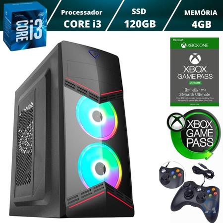 PC GAME PASS XBOX i3 4º 8GB SSD 240 C/ Controle Joystick - ATM - Computador  Gamer - Magazine Luiza