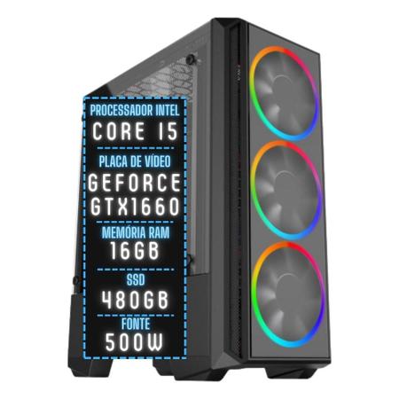 Imagem de PC Gamer 3green Join Intel Core i5 16GB RAM Placa de vídeo Geforce GTX 1660 Ti 6GB SSD 480GB Fonte 500W 3GJ-016