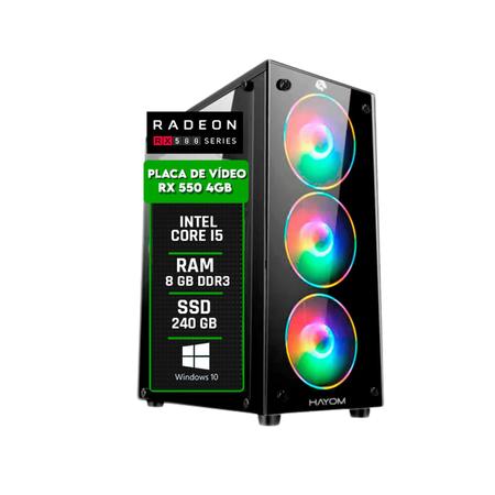 Imagem de PC Gamer Alligator Shop Intel Core i5 Memória Ram 8GB Placa de Vídeo Radeon RX 550 SSD 240GB