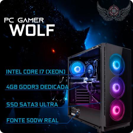 Imagem de Pc Gamer Barato Cpu Desktop i7 Xeon 16gb ram ssd 240gb placa de vídeo 4gb + monitor + combo