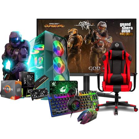 Computador Gamer Barato Completo Ryzen 5 + Kit Game+ Cadeira