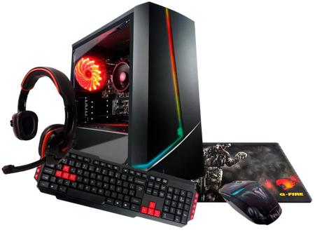 Imagem de Pc Gamer Com Kit G-Fire Htg-633 AMD Ryzen 5 4.2Ghz 8Gb (Radeon Rx Vega 2Gb) SSD 240Gb