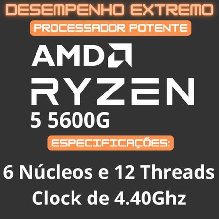 PC Gamer Completo AMD Ryzen 5 5600G, Gráficos Radeon VEGA 7, 16GB