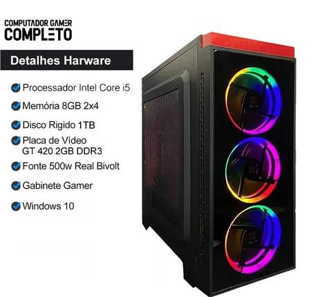 Imagem de Pc Gamer Completo I5 8Gb 1Tb Monitor Placa De Video Monitor