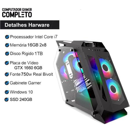 Pc Gamer Completo Intel I5 8GB HD 1TB Placa De Vídeo Monitor - F-New - CPU  - Magazine Luiza