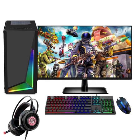 PC Gamer Completo, Intel Core i5, 8GB, Geforce GT 4GB, SSD 240GB, Fonte  500W, Gabinete com 3 fans RGB, Monitor 75Hz HDMI 19.5, EasyPC Play -  Computador Gamer - Magazine Luiza