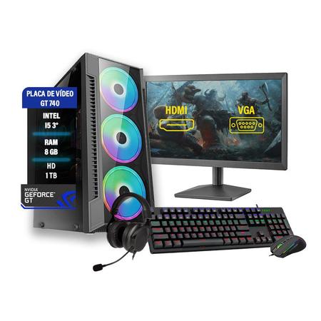 Pc Gamer Completo I5 8gb Hd 1tb Hdmi Placa de Vídeo Monitor