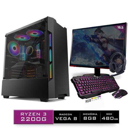 Imagem de PC Gamer Completo Neologic Start NLI81451 Ryzen 3 2200G 8GB ( Radeon Vega 8 Integrado) SSD 480GB + Cadeira Gamer