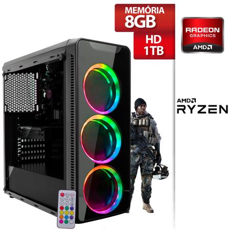 Imagem de PC Gamer EasyPC AMD Quad Core Ryzen 5 2400G 3.9ghz 8GB (Radeon Vega 11 Graphics ) 1TB HDMI