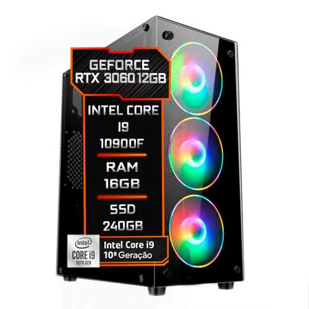 PC Gamer Fácil Intel Core i9 10900F (10ª Geração) 16GB DDR4