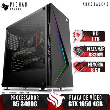 PC Gamer Pichau Basra, Ryzen 5 3400G, A320M, 8GB DDR4, HD 1Tb