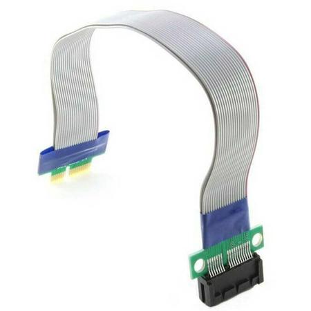 Imagem de PCI-Express PCI-E 1X Riser Card Ribbon Extender Flex Realocar cabo Prata